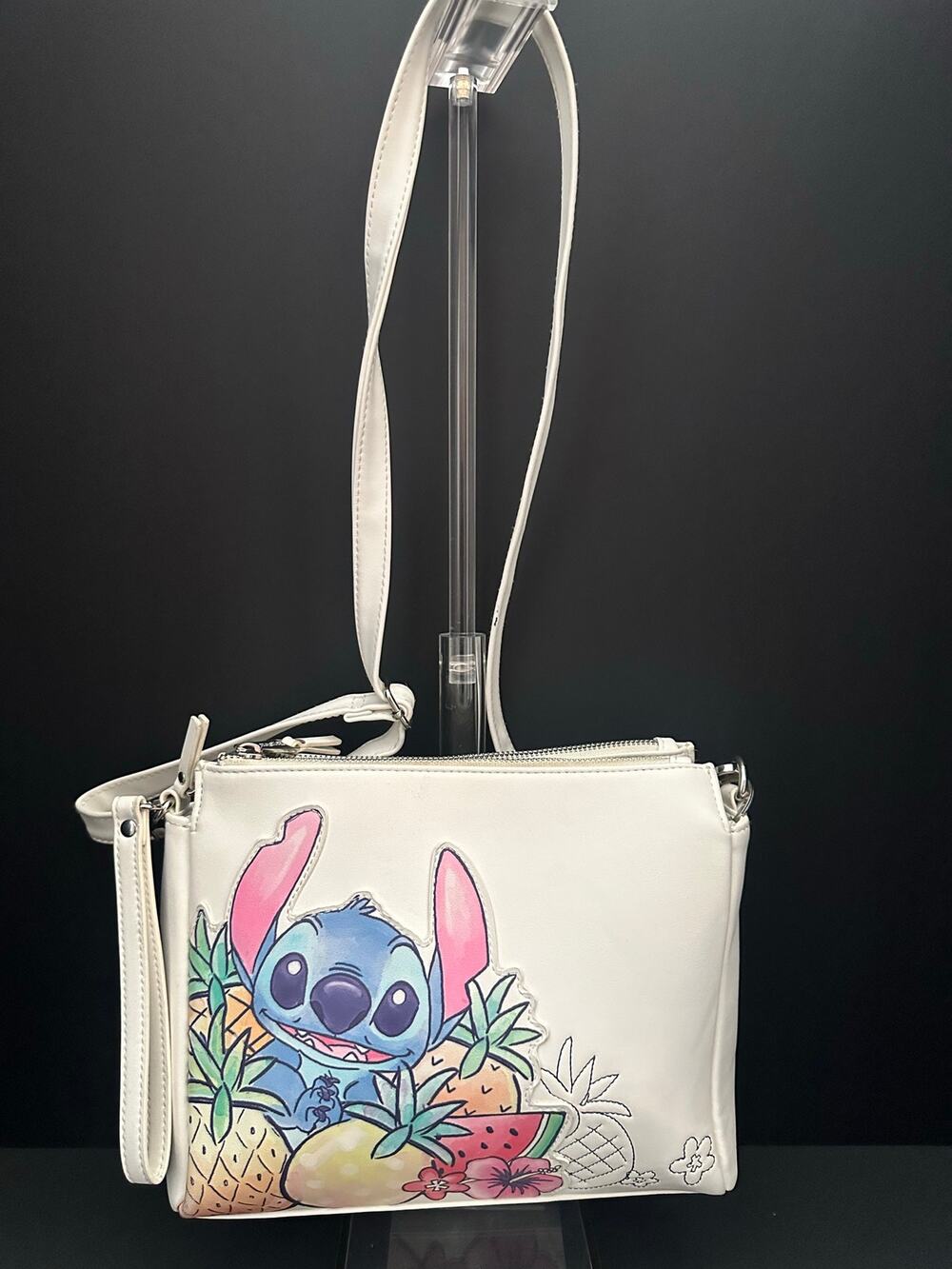 Disney Loungefly Lilo & Stitch Tropical Fruit Crossbody  White Pineapple Charm